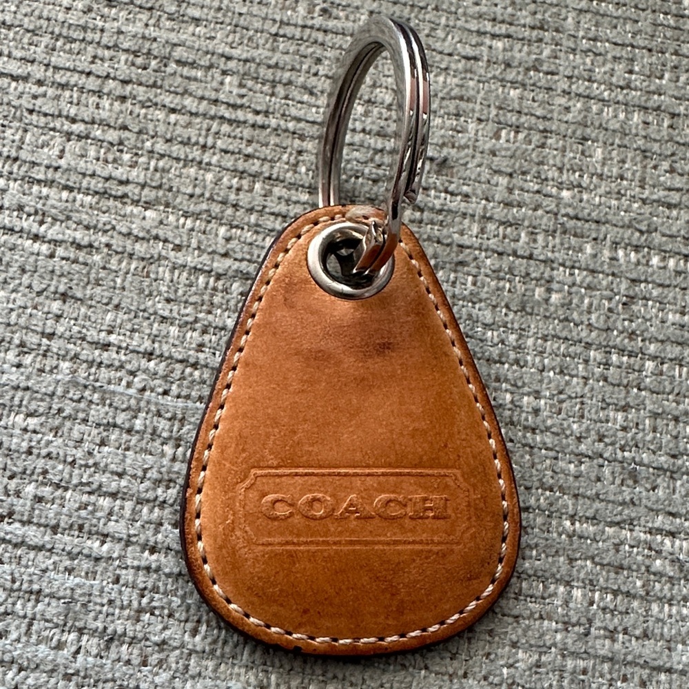 Coach Vintage Tan Brown Leather Keychain